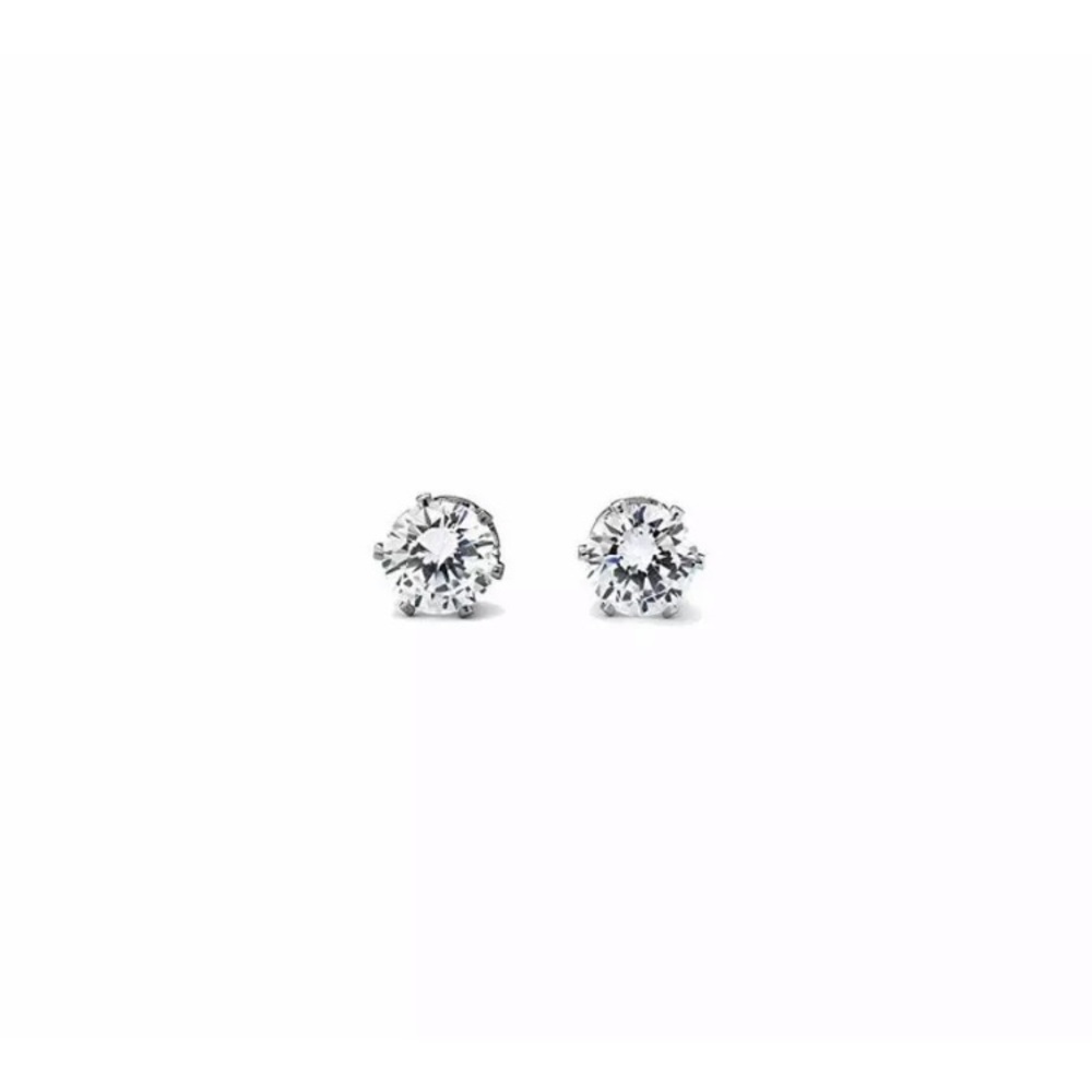 💖 Hypoallergenic Stainless Steel Cubic Zirconia Earrings 4mm NEW